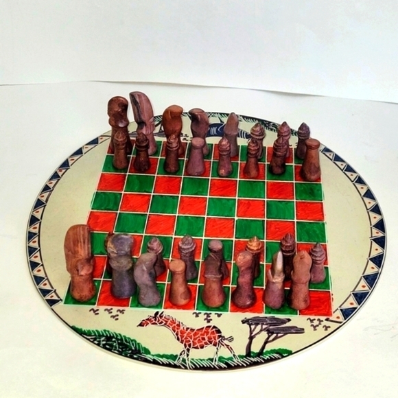 AFRICAN SOAPSTONE CHESS SET KENYAN, Safari vibes! - Picture 2 of 5
